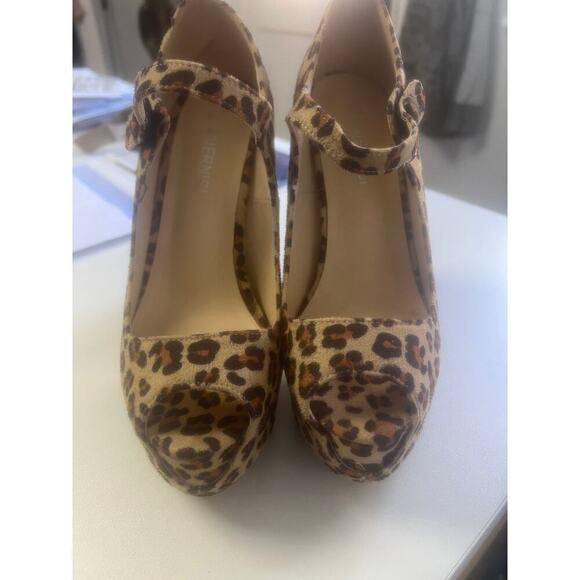 Maiernisi platform cheetah peep toe high heels women’s size 8.5 - Picture 4 of 6